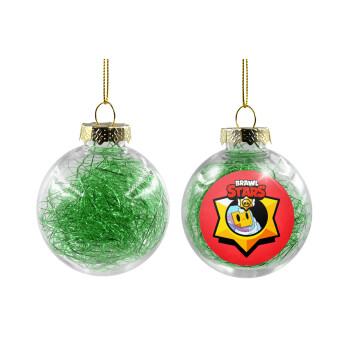 Brawl Stars Sprout, Χριστουγεννιάτικη μπάλα δένδρου διάφανη με πράσινο γέμισμα 8cm
