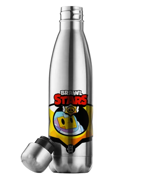 Brawl Stars Sprout — Μεταλλικό παγούρι θερμός Inox (Stainless steel), διπλού τοιχώματος, 500ml