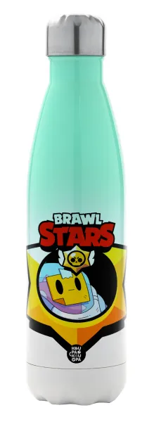 Brawl Stars Sprout — Μεταλλικό παγούρι θερμός Πράσινο/Λευκό (Stainless steel), διπλού τοιχώματος, 500ml