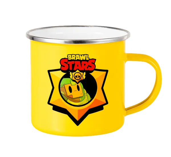 Brawl Stars Sprout — Yellow Enamel Metallic Cup 360ml