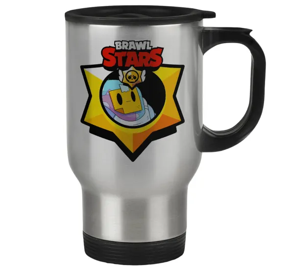 Brawl Stars Sprout — Stainless steel travel mug with lid, double wall 450ml