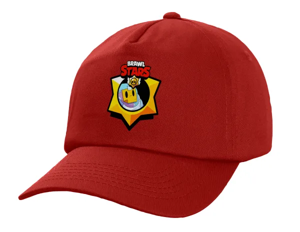 Brawl Stars Sprout — Children's Baseball Cap, 100% Cotton Twill, Red (COTTON, CHILDREN'S, UNISEX, ONE SIZE)