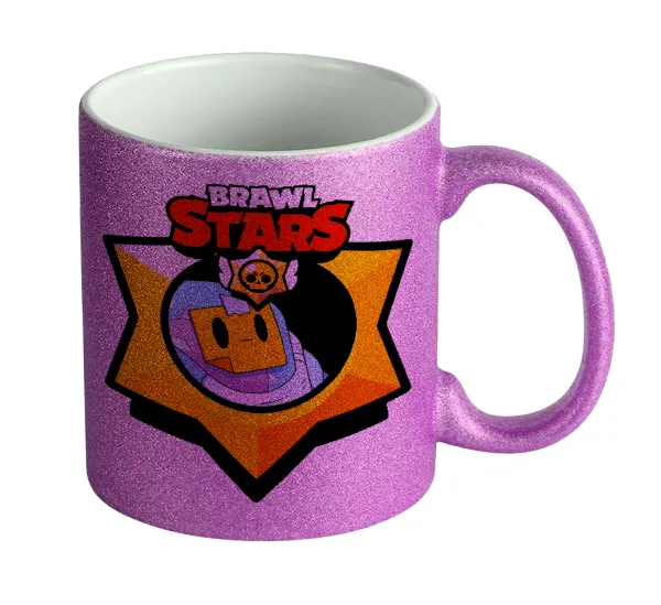 Brawl Stars Sprout — Κούπα Μωβ Glitter που γυαλίζει, κεραμική, 330ml
