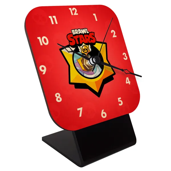 Brawl Stars Sprout — Quartz Table clock in natural wood (10cm)