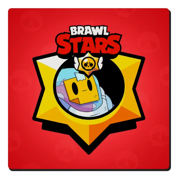 Brawl Stars Sprout — Square wooden magnet, 6x6cm