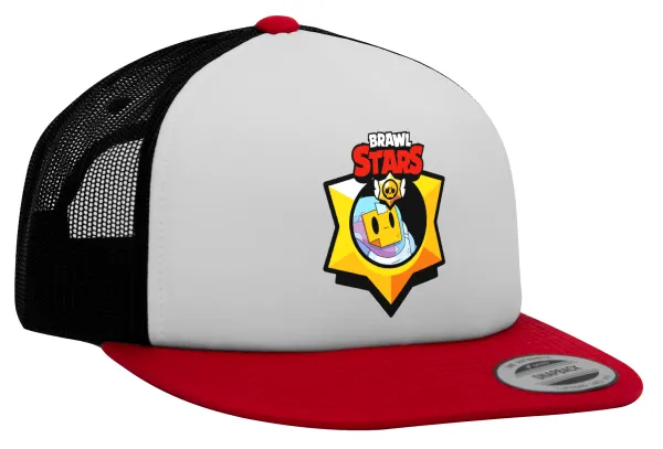 Brawl Stars Sprout — Adult Foam Flat Snapback with Mesh Red-White-Black (POLYESTER, ADULT, UNISEX, ONE SIZE)