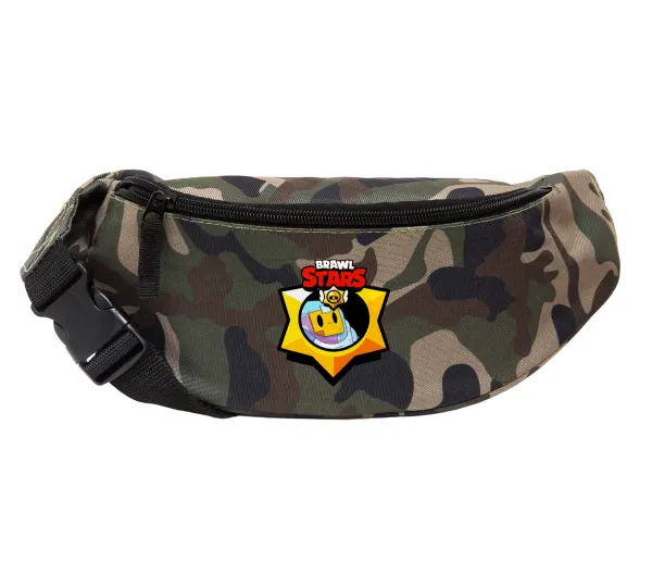 Brawl Stars Sprout — Unisex waist bag (banana) in Jungle camouflage color with 2 pockets