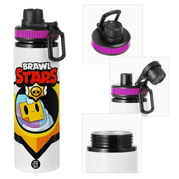 Brawl Stars Sprout — Metallic water bottle with safety lid, 850ml aluminum