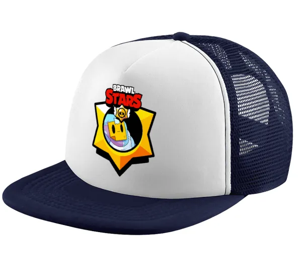 Brawl Stars Sprout — Adult Soft Trucker Hat with Dark Blue/White Mesh (POLYESTER, ADULT, UNISEX, ONE SIZE)