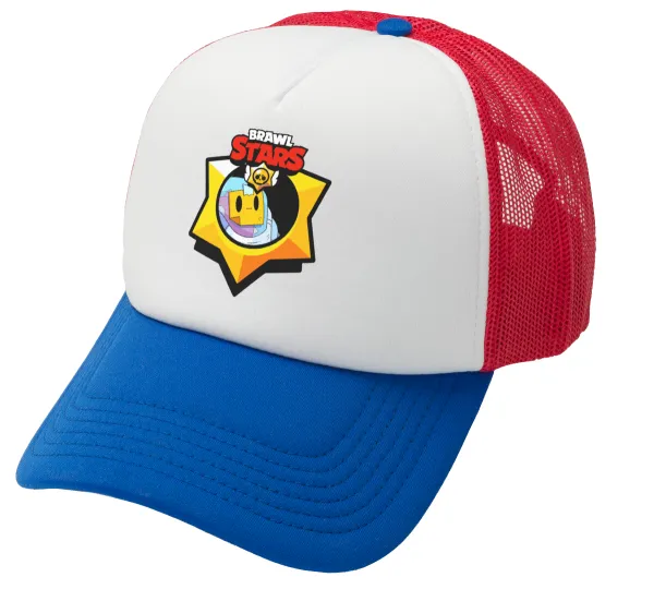 Brawl Stars Sprout — Adult Soft Trucker Hat with Red/Blue/White Mesh (POLYESTER, ADULT, UNISEX, ONE SIZE)