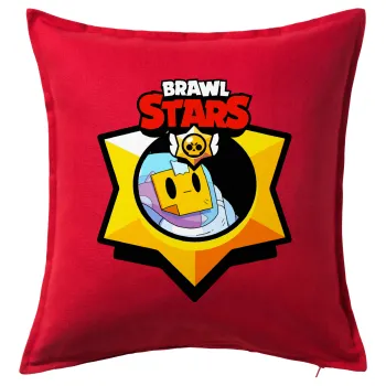 Brawl Stars Sprout, Μαξιλάρι καναπέ Κόκκινο 100% βαμβάκι, περιέχεται το γέμισμα (50x50cm)