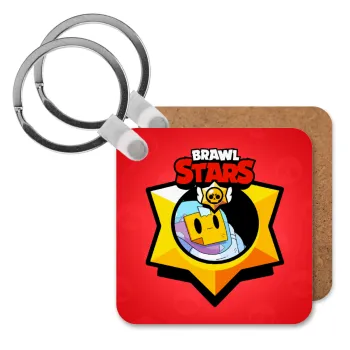 Brawl Stars Sprout, Μπρελόκ Ξύλινο τετράγωνο MDF