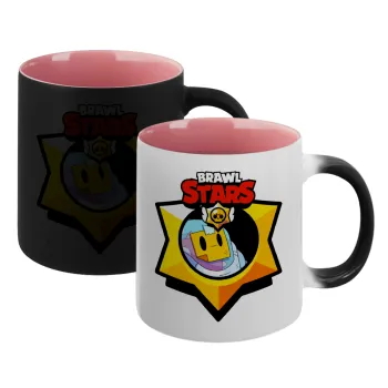 Brawl Stars Sprout, Κούπα Μαγική εσωτερικό ΡΟΖ, κεραμική 330ml που αλλάζει χρώμα με το ζεστό ρόφημα