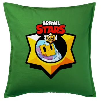Brawl Stars Sprout, Μαξιλάρι καναπέ Πράσινο 100% βαμβάκι, περιέχεται το γέμισμα (50x50cm)