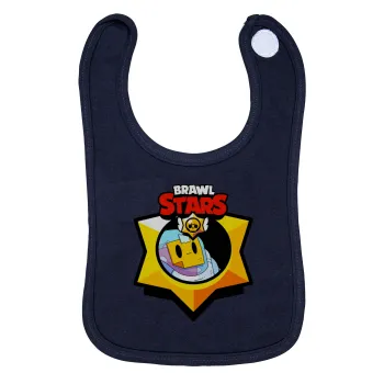 Brawl Stars Sprout, Σαλιάρα με Σκρατς 100% Organic Cotton Μπλε (0-18 months)