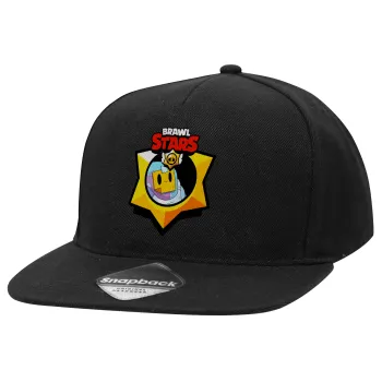 Brawl Stars Sprout, Adult Flat Snapback Hat Black, (100% COTTON TWILL, ADULT, UNISEX, ONE SIZE)