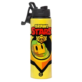 Brawl Stars Sprout, Μεταλλικό παγούρι νερού με καπάκι ασφαλείας, αλουμινίου 850ml