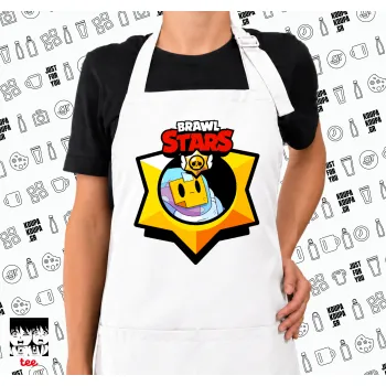 Brawl Stars Sprout, Ποδιά μακριά Σεφ ολόσωμη με τσέπες white (ΕΝΗΛΙΚΩΝ)