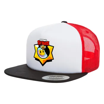 Brawl Stars Sprout, Καπέλο Ενηλίκων Foam Flat Snapback με Δίχτυ Μαύρο-Λευκό-Κόκκινο (POLYESTER, ΕΝΗΛΙΚΩΝ, UNISEX, ONE SIZE)