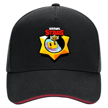 Brawl Stars Sprout, DRILL Adult Ultimate Hat BLACK/RED, (100% COTTON, ADULT, UNISEX, ONE SIZE)