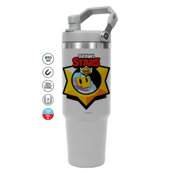 Brawl Stars Sprout, ΓΚΡΙ χρώματος Θερμός Ανοξείδωτο 890ml (30oz) με χερούλι