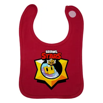 Brawl Stars Sprout, Σαλιάρα με Σκρατς Κόκκινη 100% Organic Cotton (0-18 months)