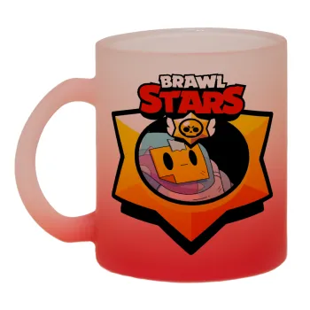 Brawl Stars Sprout, Κούπα γυάλινη δίχρωμη με βάση το κόκκινο ματ, 330ml