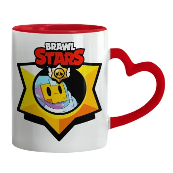 Brawl Stars Sprout, Κούπα καρδιά χερούλι κόκκινη, κεραμική, 330ml