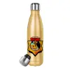 Glitter gold stainless steel thermos bottle, double-walled, 500ml