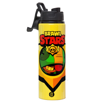 Brawl Stars Leon, Metallic water bottle with safety lid, 850ml aluminum