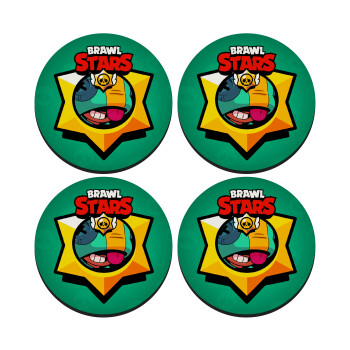 Brawl Stars Leon, ΣΕΤ 4 Σουβέρ ξύλινα στρογγυλά (9cm)