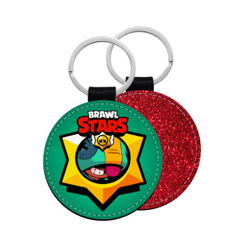 Brawl Stars Leon, Μπρελόκ Δερματίνη, στρογγυλό ΚΟΚΚΙΝΟ (5cm)