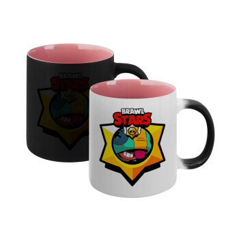 Brawl Stars Leon, Κούπα Μαγική εσωτερικό ΡΟΖ, κεραμική 330ml που αλλάζει χρώμα με το ζεστό ρόφημα