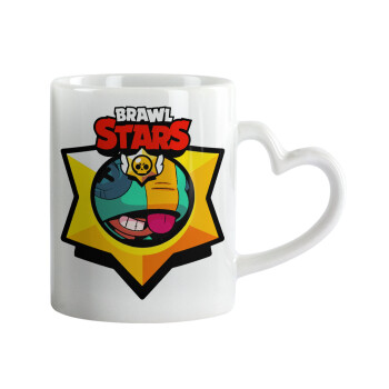 Brawl Stars Leon, Mug heart handle, ceramic, 330ml