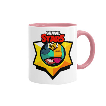 Brawl Stars Leon, Mug colored pink, ceramic, 330ml