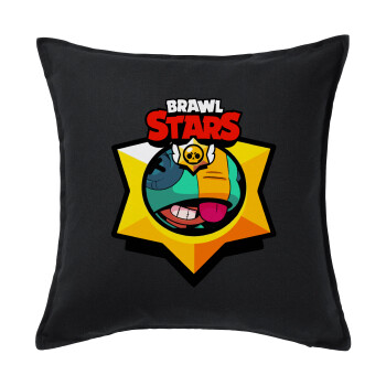Brawl Stars Leon, Sofa cushion black 50x50cm includes filling