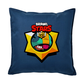 Brawl Stars Leon, Sofa cushion Blue 50x50cm includes filling