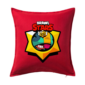 Brawl Stars Leon, Μαξιλάρι καναπέ Κόκκινο 100% βαμβάκι, περιέχεται το γέμισμα (50x50cm)