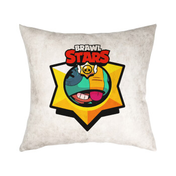 Brawl Stars Leon, Μαξιλάρι καναπέ Δερματίνη Γκρι 40x40cm με γέμισμα