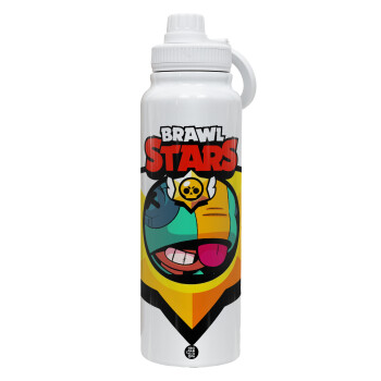 Brawl Stars Leon, 1L Stainless Steel Thermal Bottle with Phone Holder & Double Wall Insulation