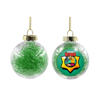 Brawl Stars Leon, Χριστουγεννιάτικη μπάλα δένδρου διάφανη με πράσινο γέμισμα 8cm