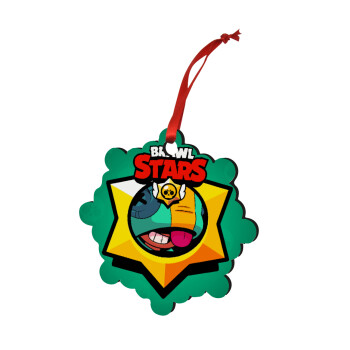 Brawl Stars Leon, Christmas ornament snowflake wooden 7.5cm