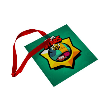 Brawl Stars Leon, Christmas ornament, glass square ornament 9x9cm