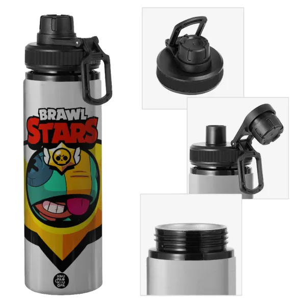 Brawl Stars Leon — Metallic water bottle with safety cap, 850ml aluminum