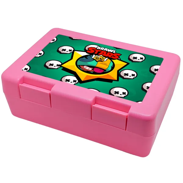 Brawl Stars Leon — Children's cookie container PINK 185x128x65mm (BPA free plastic)
