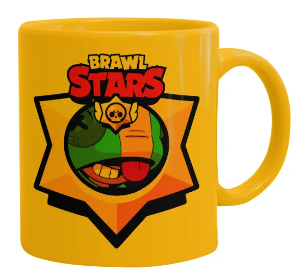 Brawl Stars Leon — Ceramic coffee mug yellow, 330ml