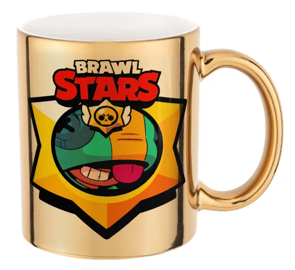 Brawl Stars Leon — Mug ceramic, gold mirror, 330ml