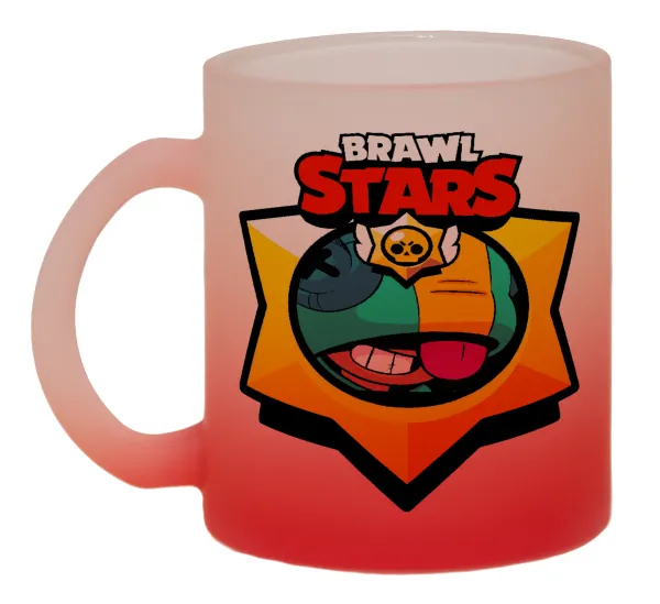 Brawl Stars Leon — Κούπα γυάλινη δίχρωμη με βάση το κόκκινο ματ, 330ml