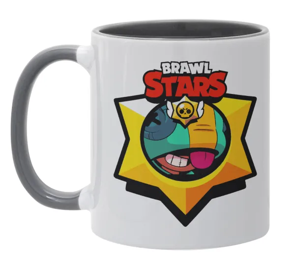 Brawl Stars Leon — Κούπα χρωματιστή γκρι, κεραμική, 330ml