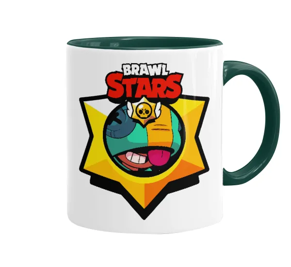 Brawl Stars Leon — Κούπα χρωματιστή πράσινη, κεραμική, 330ml